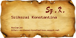 Szikszai Konstantina névjegykártya